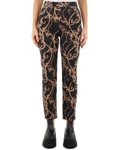 Ganni Baroque-print Jeans - Black