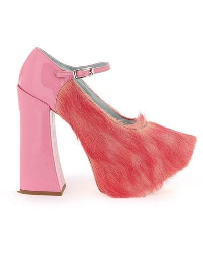 Vivienne Westwood Arctic Mary Jane Ankle Buckle Fastening Court Shoes - Pink