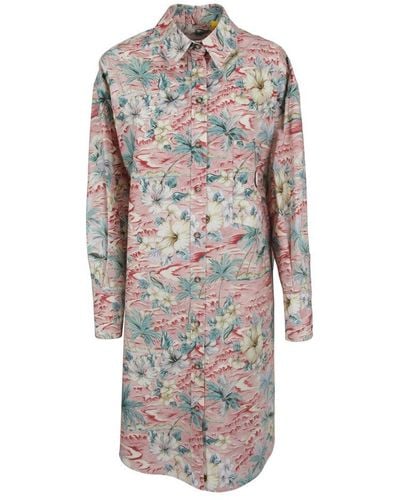 Moncler Genius Moncler X Palm Angels Tropical Printed Shirt Dress - Multicolour