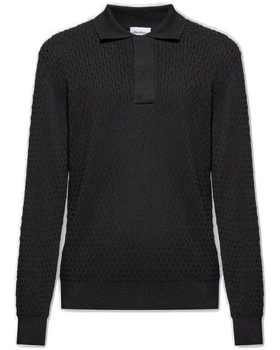 Ferragamo Long-sleeved Polo Shirt - Black