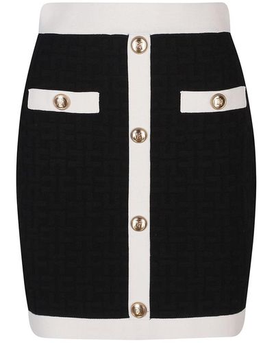 Elisabetta Franchi Bi-color Mini Skirt - Black