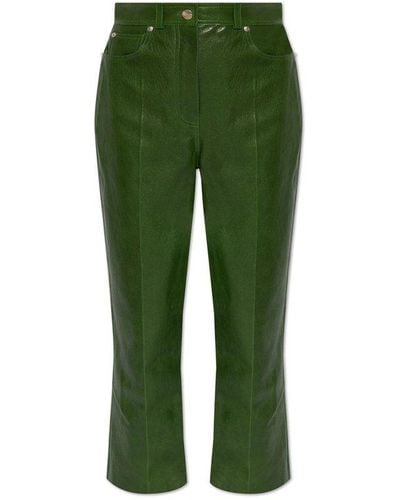 Ferragamo Leather Pants By - Green