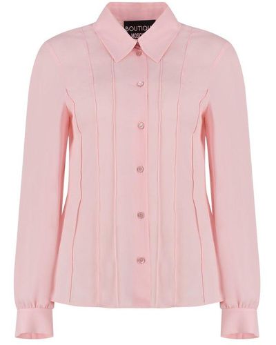 Boutique Moschino Stripeline Detail Buttoned Shirt - Pink
