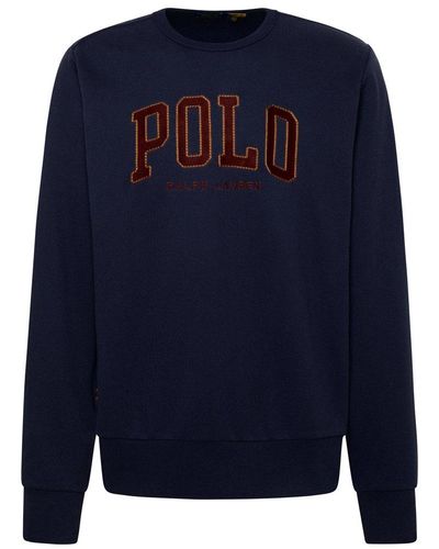 Polo Ralph Lauren Navy Cotton Blend Sweatshirt - Blue