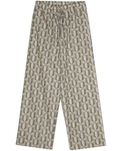 Dries Van Noten Graphic Print Trousers - Grey