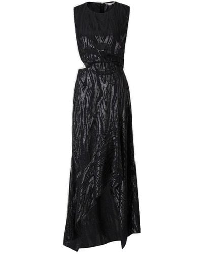 Stella McCartney Woodgrain Asymmetrical Dress - Black