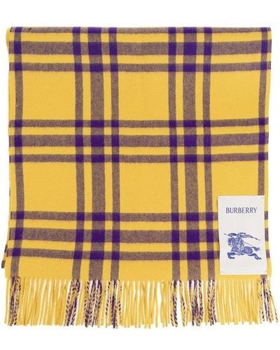 Burberry Cashmere Scarf, - Yellow