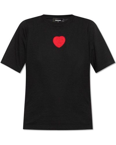 DSquared² Short-sleeved Crewneck T-shirt - Black