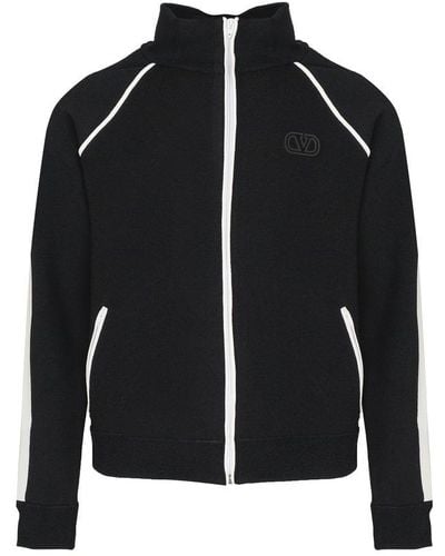 Valentino Zip-up Long-sleeved Jacket - Black