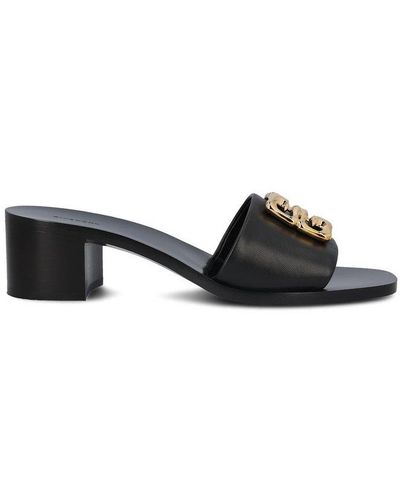 Givenchy 4g Plaque Heeled Sandals - Black