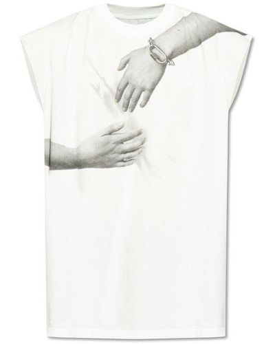 MM6 by Maison Martin Margiela Graphic-printed Sleeveless Top - White