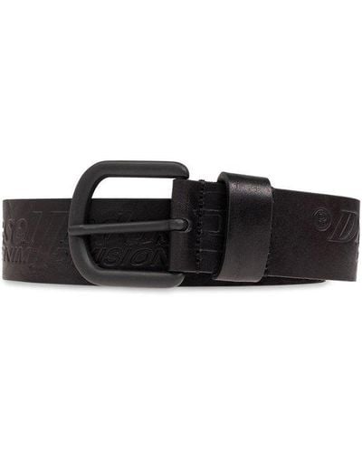 DIESEL ' Logo B-archive' Leather Belt, - Black
