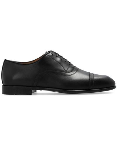 Ferragamo Toe Cap Oxford Shoes - Black