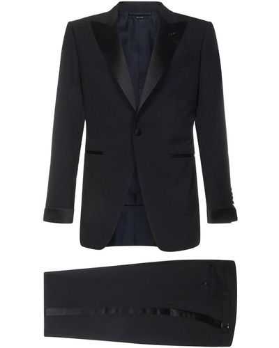 Tom Ford Single-breasted Tuxedo Suit - Blue