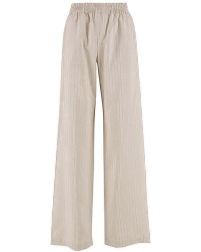 Golden Goose Wide-leg Striped Trousers - Natural