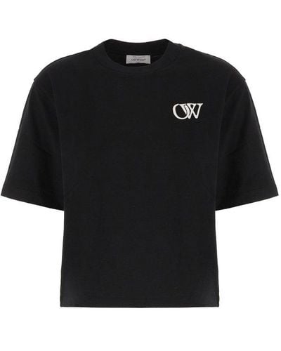 Off-White c/o Virgil Abloh Logo Embroidered Oversized T-shirt - Black