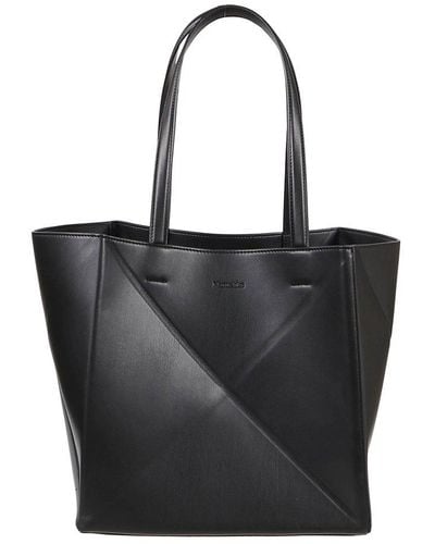 Nanushka Logo Embossed Folded Tote Bag - Black