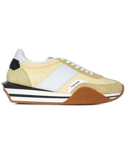 Tom Ford James Paneled Lace-up Sneakers - Yellow