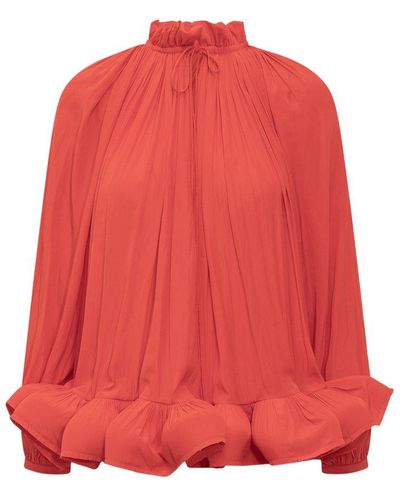 Lanvin Charmeuse Blouse - Red