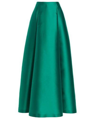 Alberta Ferretti Long Satin Skirt - Green