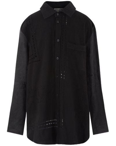 By Walid Long Sleeved Cut-out Detailed Shirt - Black