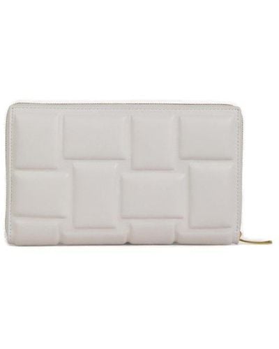 Bottega Veneta Leather Quilted Wallet - White