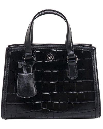 MICHAEL Michael Kors Chantal Embossed Leather Cross-body Bag - Black