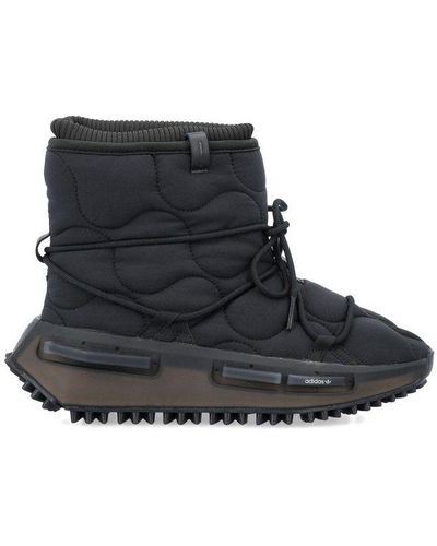 adidas Originals Lace-up Padded Boots - Black