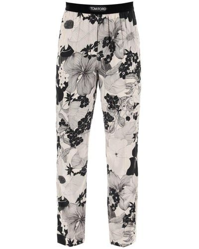 Tom Ford Floral Printed Pyjama Trousers - Grey