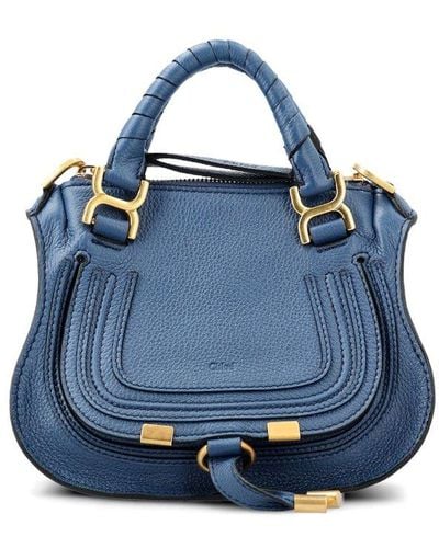 Chloé Marcie Double Carry Mini Top Handle Bag - Blue