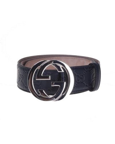 Gucci 'ssima' Leather Belt - Blue