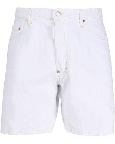 DSquared² Logo-patch Five-pocket Denim Shorts - White