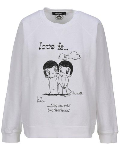 DSquared² Graphic Print Sweatshirt - White