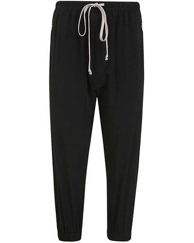 Rick Owens Cropped Track Trousers Clothing - Black