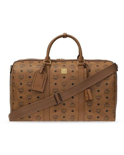 MCM Ottomar All-over Logo Patterned Zip-up Holdall - Brown