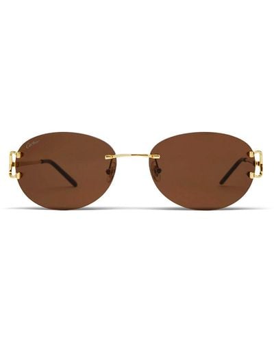 Cartier Oval Frame Sunglasses - Metallic