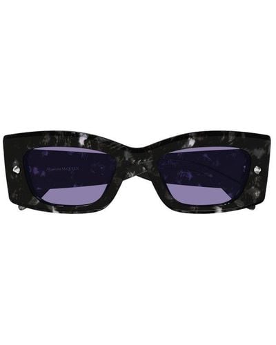 Alexander McQueen Rectangle Frame Sunglasses - Blue