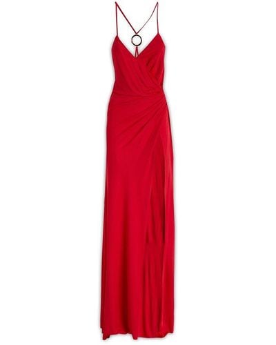 Pinko Long Glossy Dress - Red