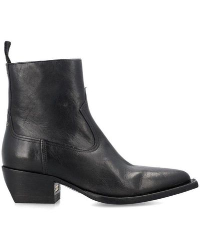 Golden Goose Pointed Toe Ankle Boots - Black