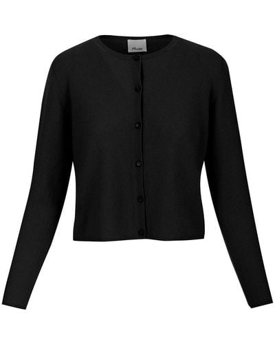 Allude Fine Knit Buttoned Cardigan - Black