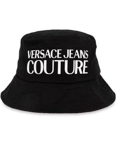 Versace Flat Crown Bucket Hat - Black