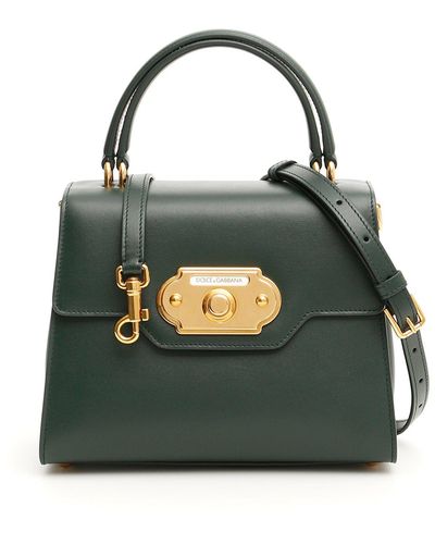 Dolce & Gabbana Welcome Leather Tote Bag - Green