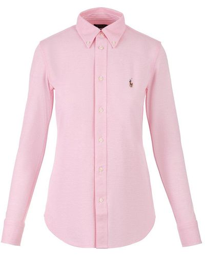 Polo Ralph Lauren Logo Embroidered Buttoned Shirt - Pink