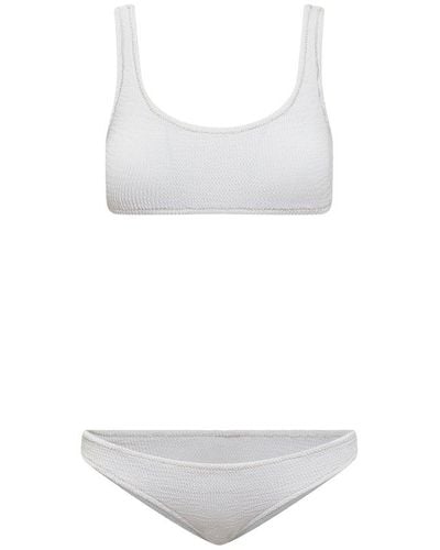 Reina Olga Ginny Scrunch Sleeveless Bikini Set - White
