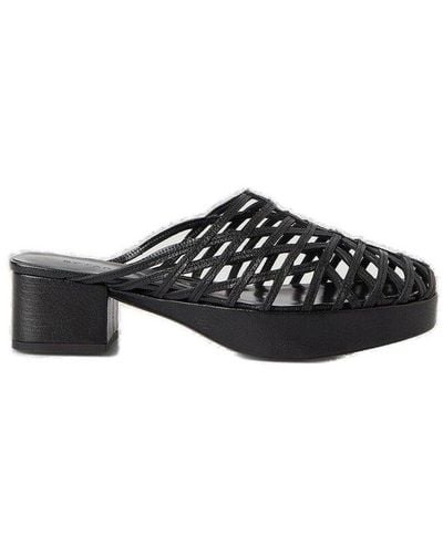 BY FAR Norman Wovened Sandals - Black