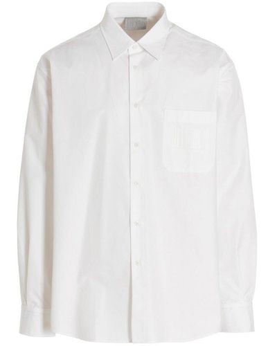 VTMNTS Barcode Printed Buttoned Shirt - White