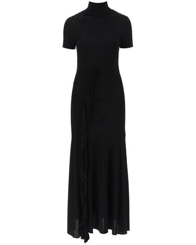 Paloma Wool Asymmetric Short-sleeved Dress - Black