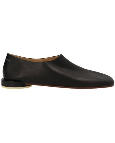 MM6 by Maison Martin Margiela Square Toe Loafers - Black