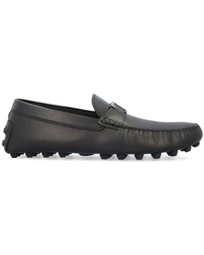 Tod's Gommino Logo Plaque Loafers - Black