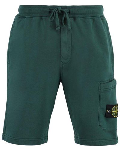 Stone Island Fleece Shorts - Green